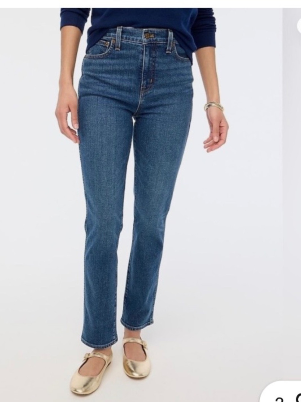J.Crew Full Length Classic Straight Jeans, medium wash size 26